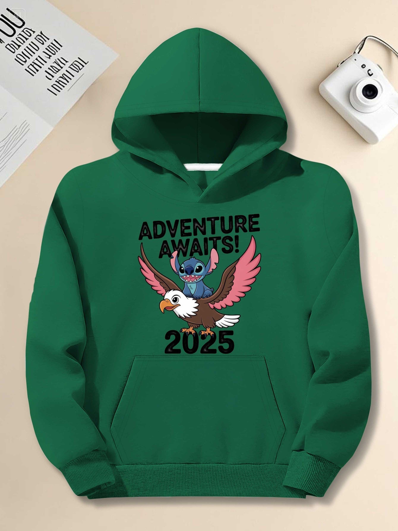 Disney Adventure Awaits Stitch Eagle men'S casual hoodies Disney Adventure Awaits Stitch Eagle men'S casual hoodies